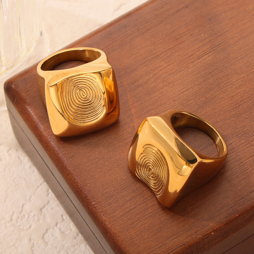 GEOMETRIC FINGERPRINT RING