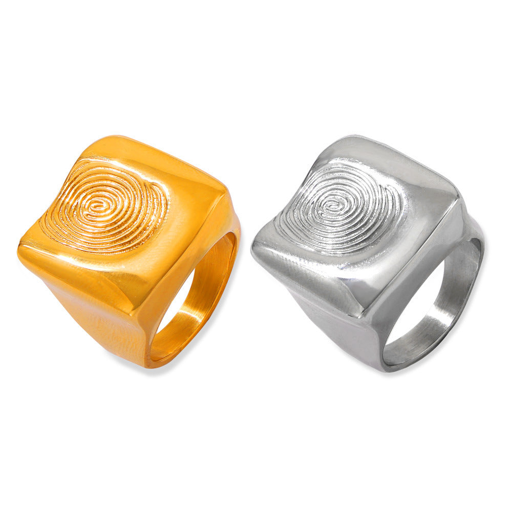 GEOMETRIC FINGERPRINT RING