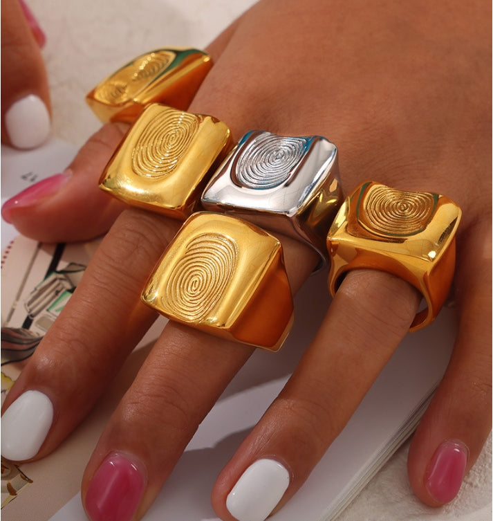 GEOMETRIC FINGERPRINT RING