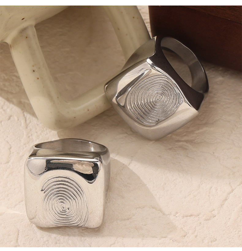 GEOMETRIC FINGERPRINT RING