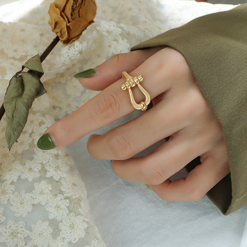 GEOMETRIC HOLLOW OPENING RING