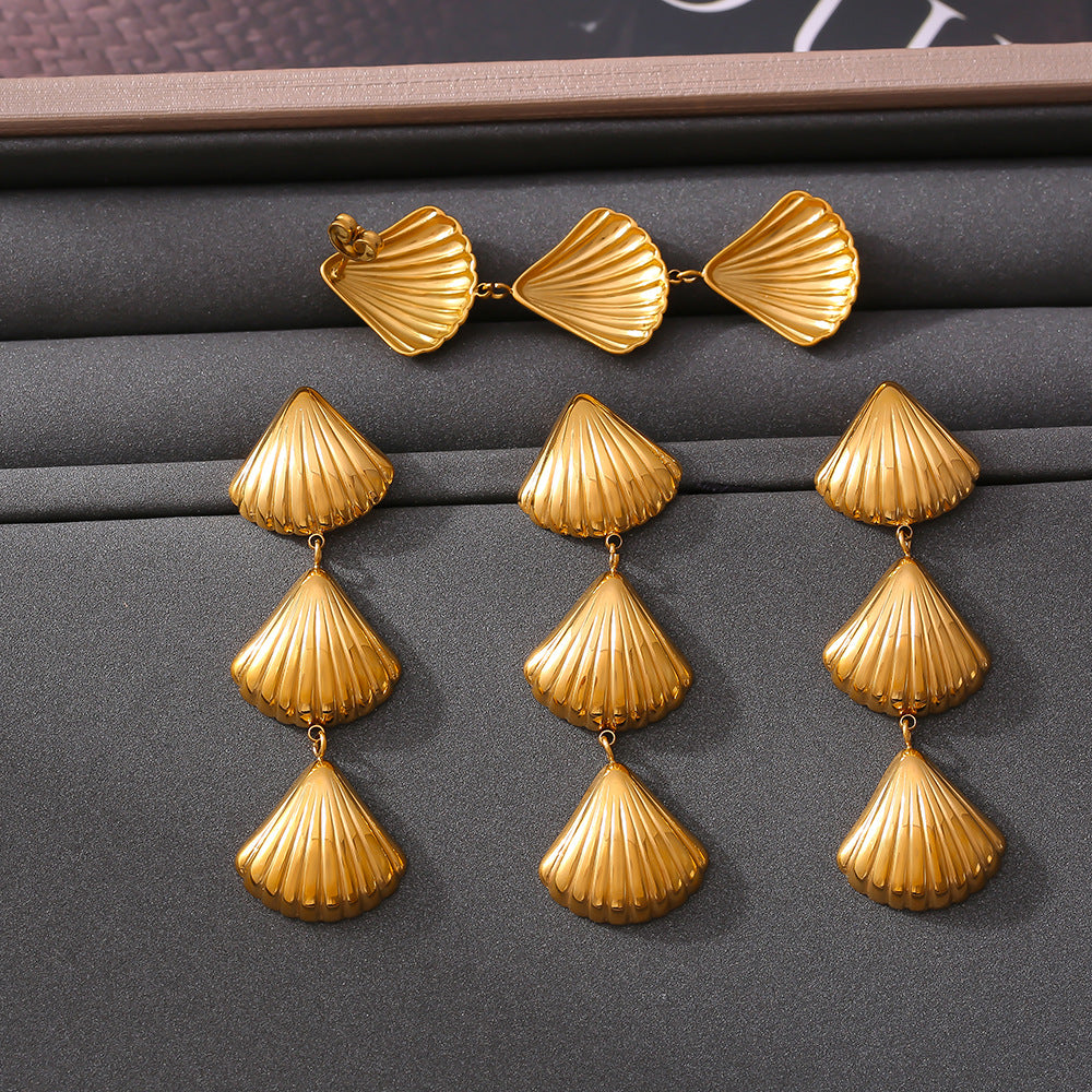 GEOMETRIC SHELL EARRINGS