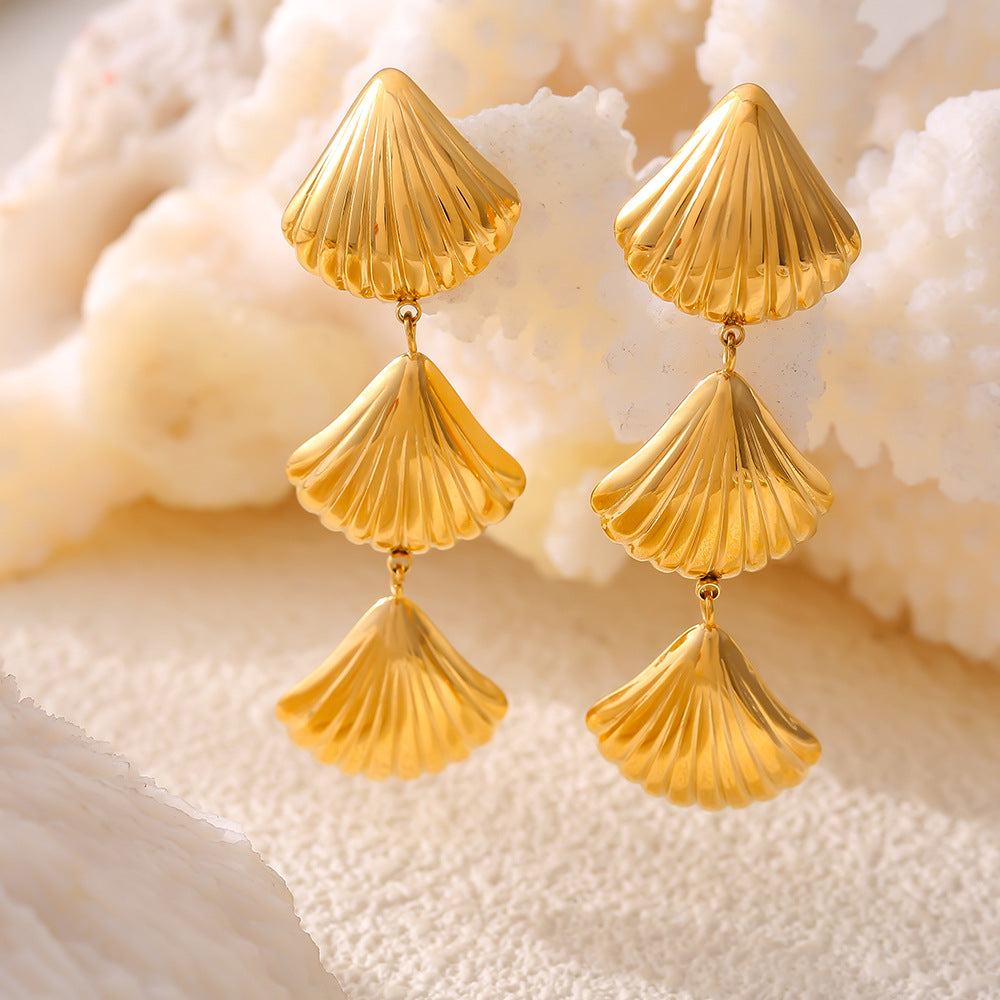 GEOMETRIC SHELL EARRINGS