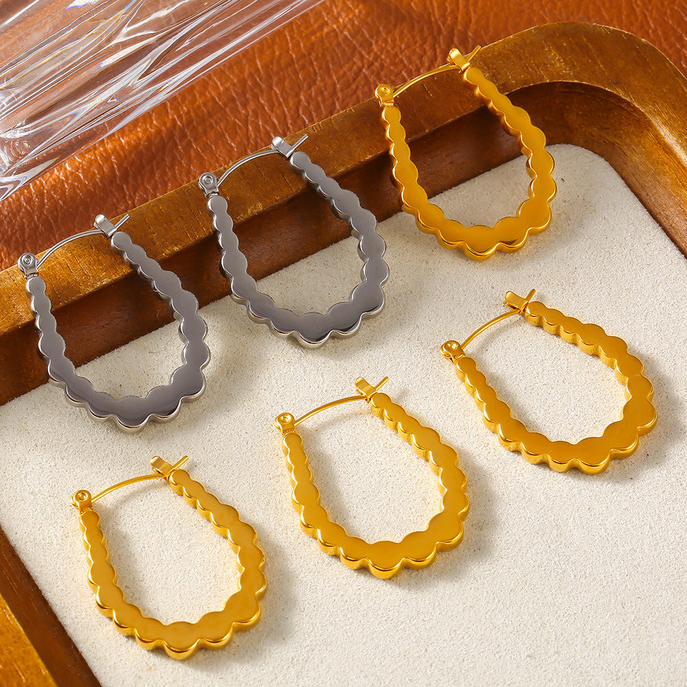 GEOMETRIC U-SHAPED CONCAVE CONVEX EARRINGS