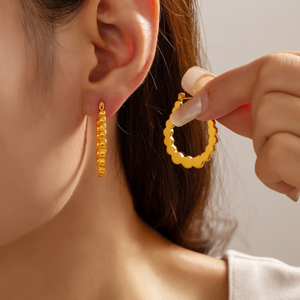 GEOMETRIC U-SHAPED CONCAVE CONVEX EARRINGS