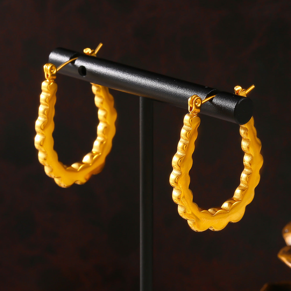 GEOMETRIC U-SHAPED CONCAVE CONVEX EARRINGS