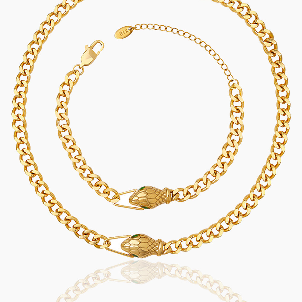 GREEN EYED SNAKE NECKLACE