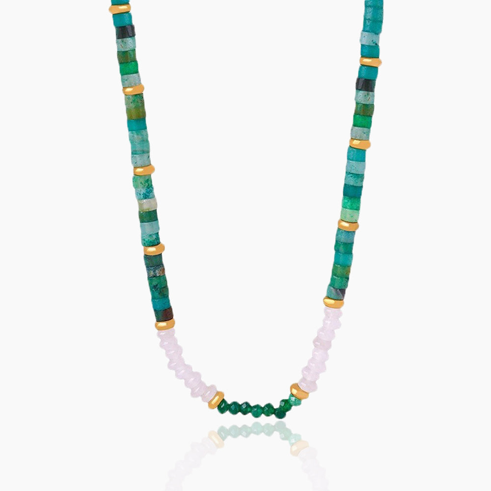 GREEN JADE BEADED NECKLACE