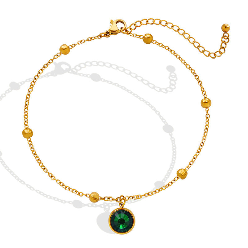 GREEN STONE FOOT ANKLET