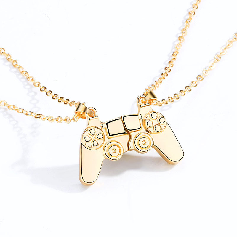 Game console controller couple necklace