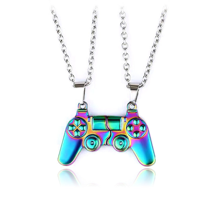Game console controller couple necklace