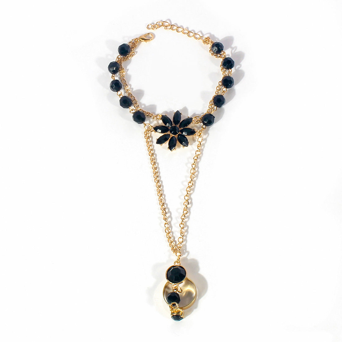 Geometric one-piece bracelet ring