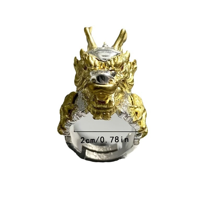 Golden Dragon Men's Domineering Fashion Open Adjustable Ring