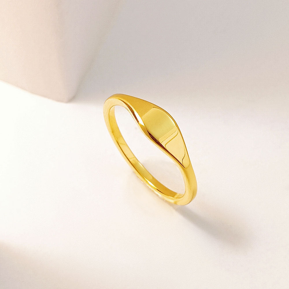 Gold polished exquisite simple ring