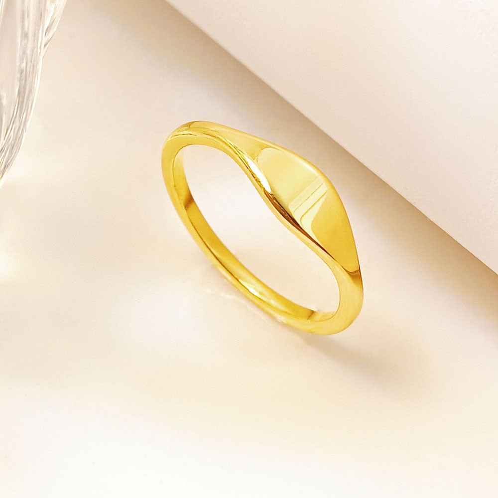 Gold polished exquisite simple ring