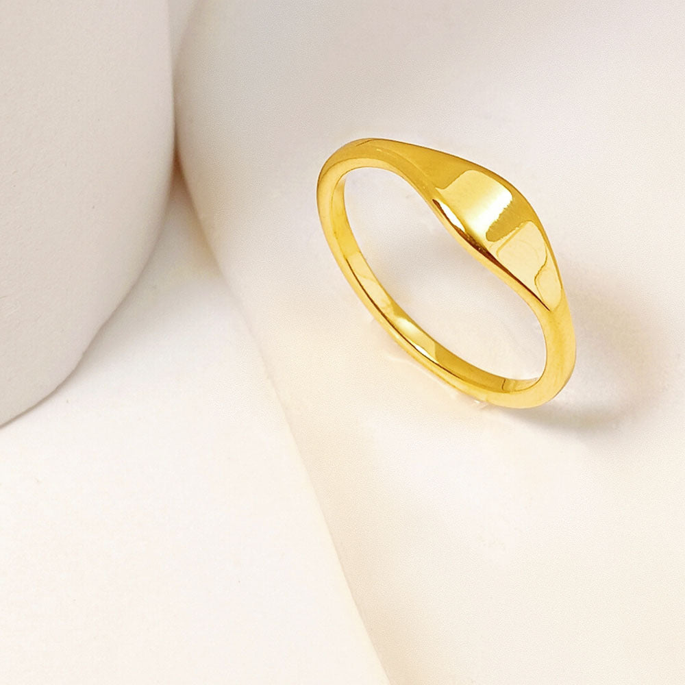 Gold polished exquisite simple ring