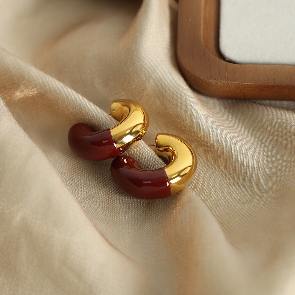 HALF ARC MULTI-COLOR WEIGHT EARRINGS