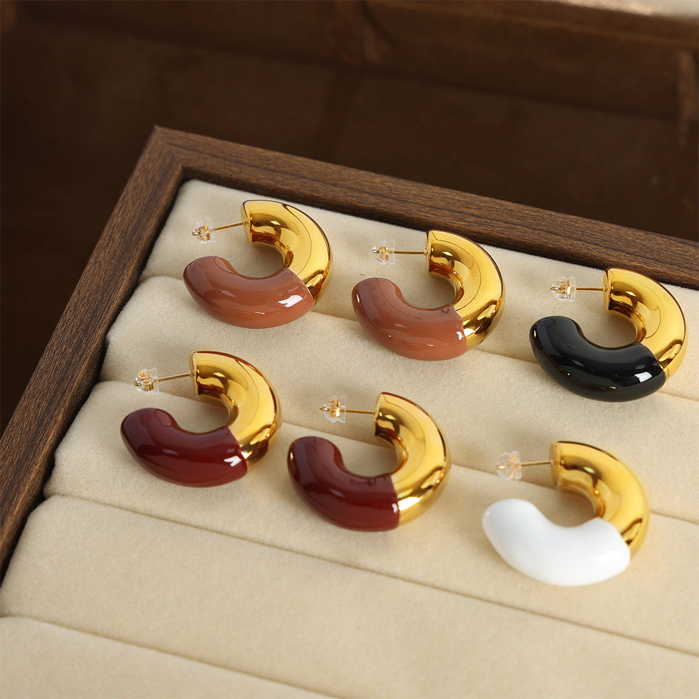 HALF ARC MULTI-COLOR WEIGHT EARRINGS