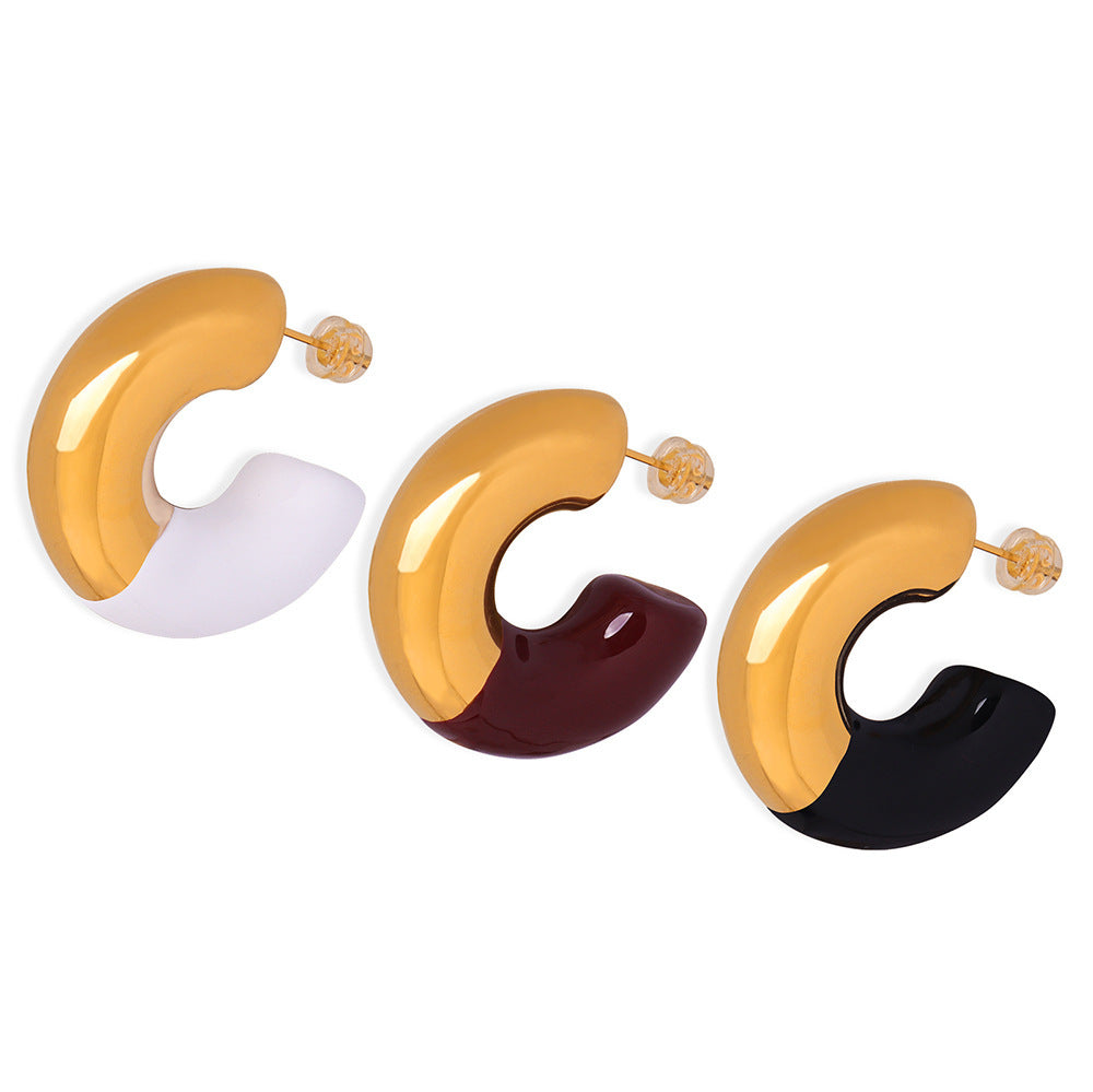 HALF ARC MULTI-COLOR WEIGHT EARRINGS