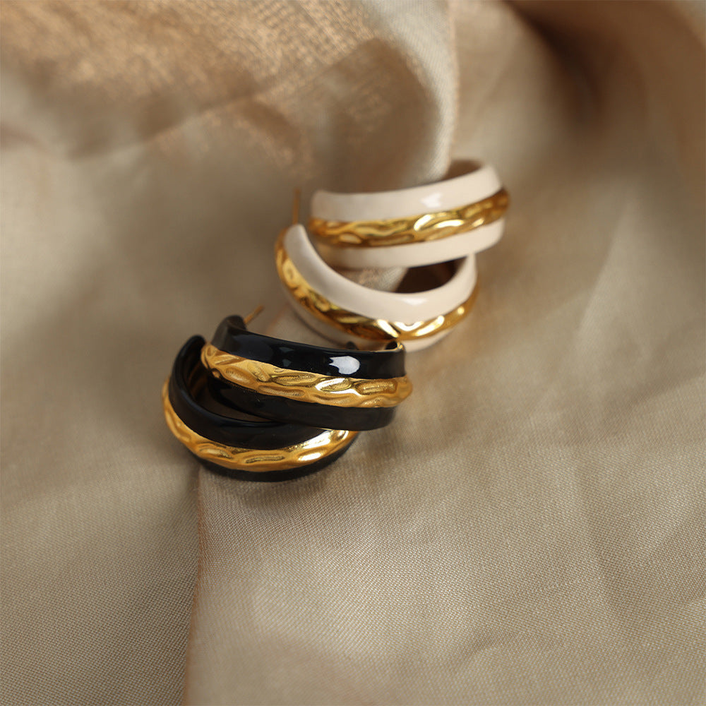 HALF CIRCLE C-SHAPED EARRINGS