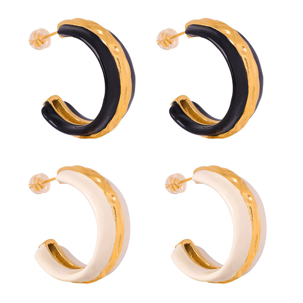 HALF CIRCLE C-SHAPED EARRINGS
