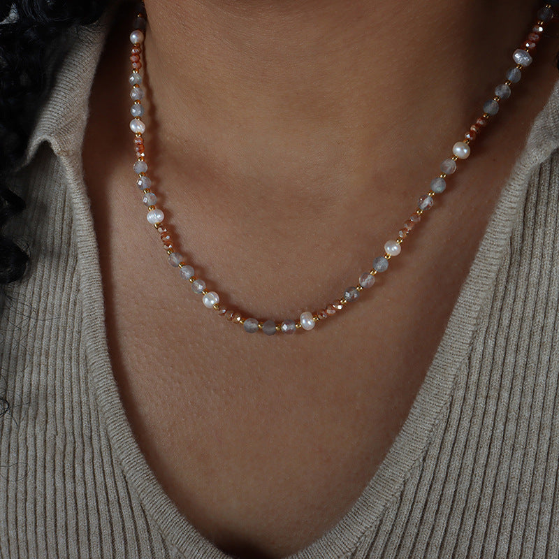 HANDMADE NATURAL STONE PEARL NECKLACE