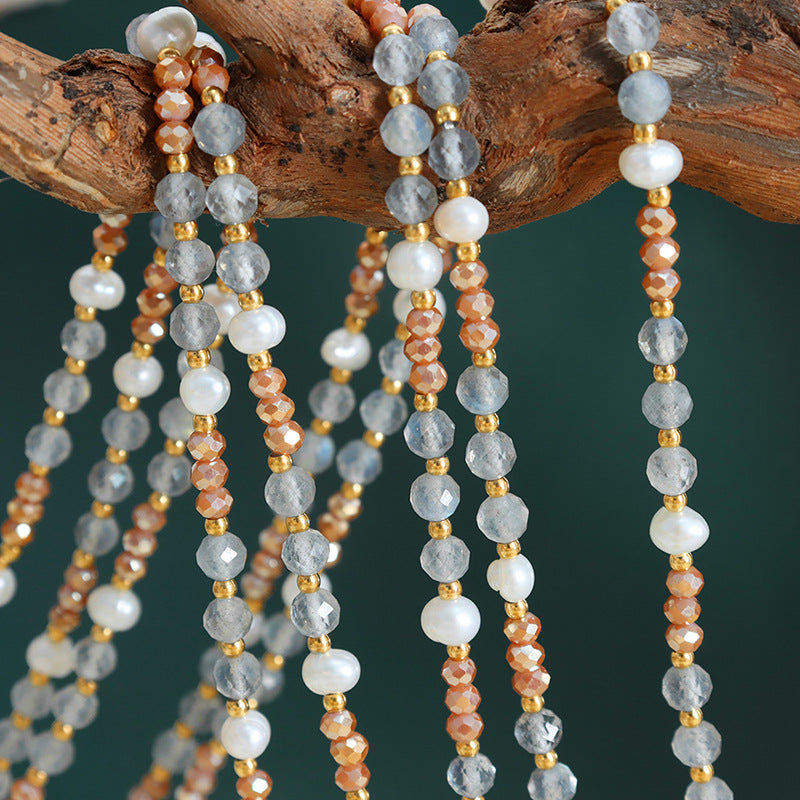 HANDMADE NATURAL STONE PEARL NECKLACE