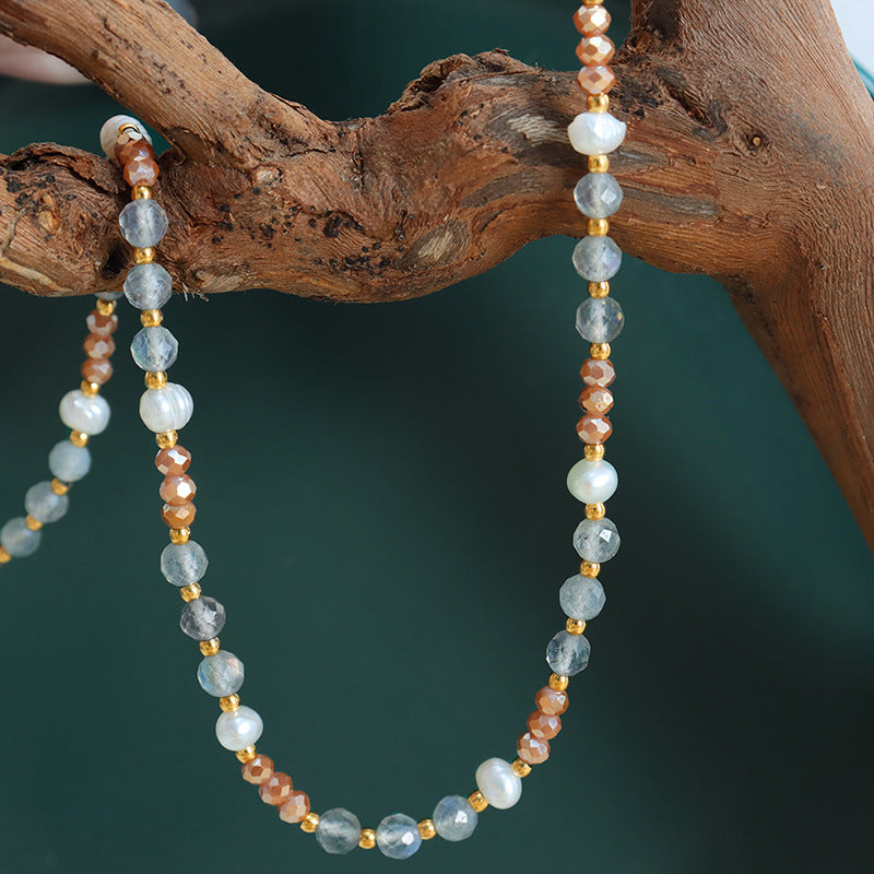 HANDMADE NATURAL STONE PEARL NECKLACE