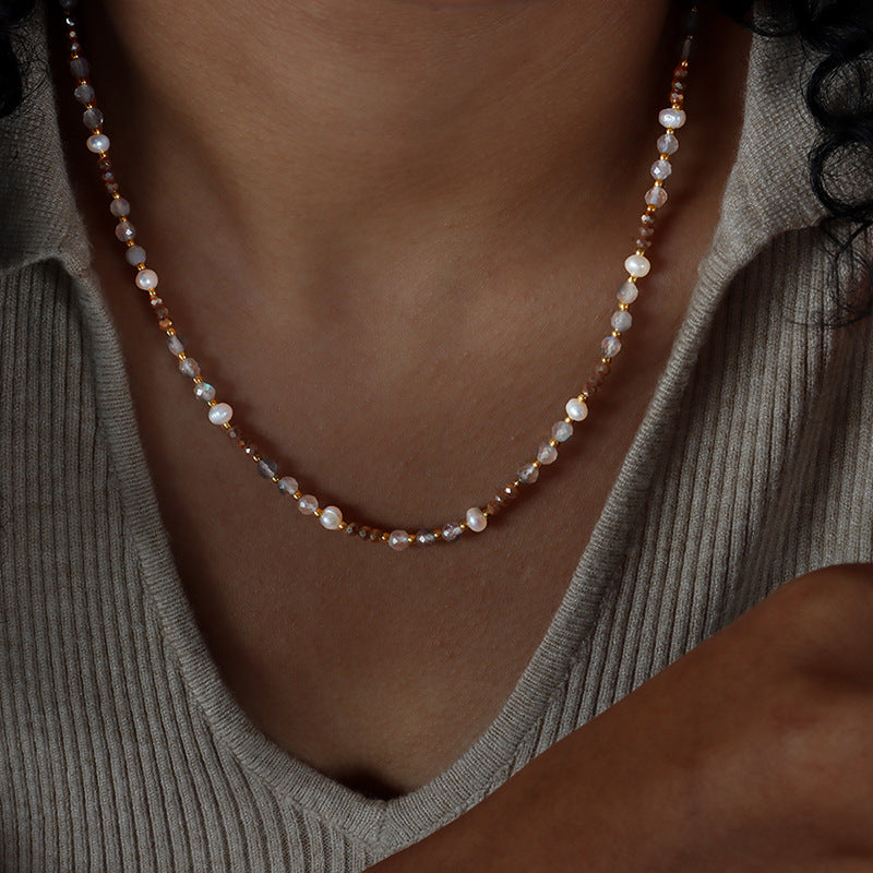 HANDMADE NATURAL STONE PEARL NECKLACE