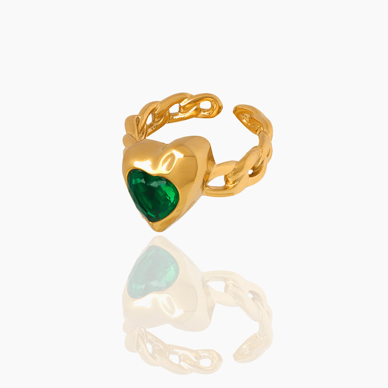 HEART SHAPED CRYSTAL RING