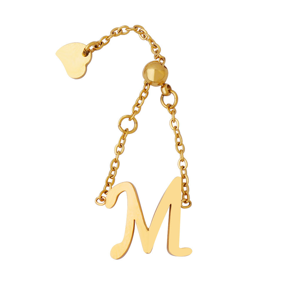 ADJUSTABLE SIZE M-LETTER RING