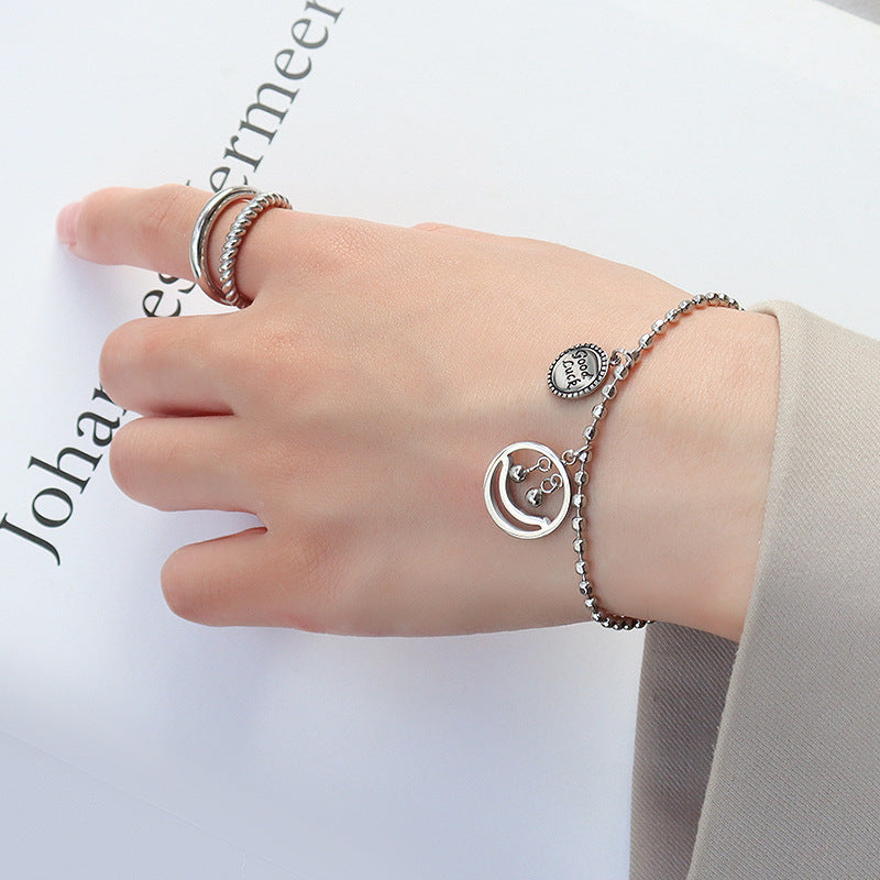 HIP HOP SMILING FACE RICE BALL BRACELET