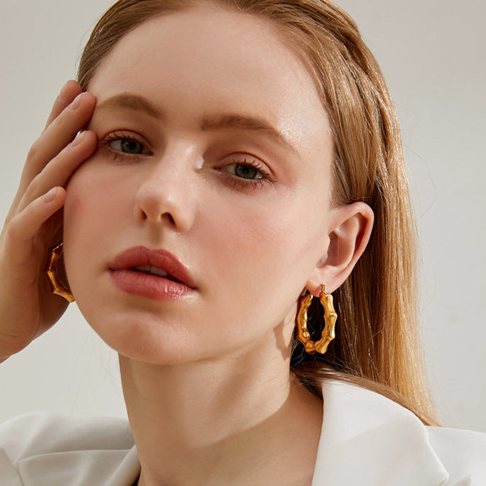 HOLLOW BAMBOO EARRINGS