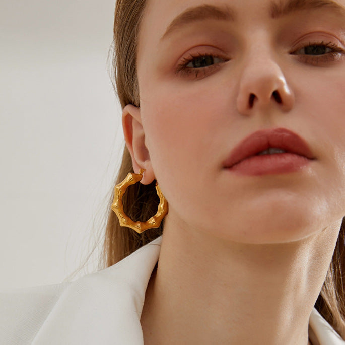 HOLLOW BAMBOO EARRINGS