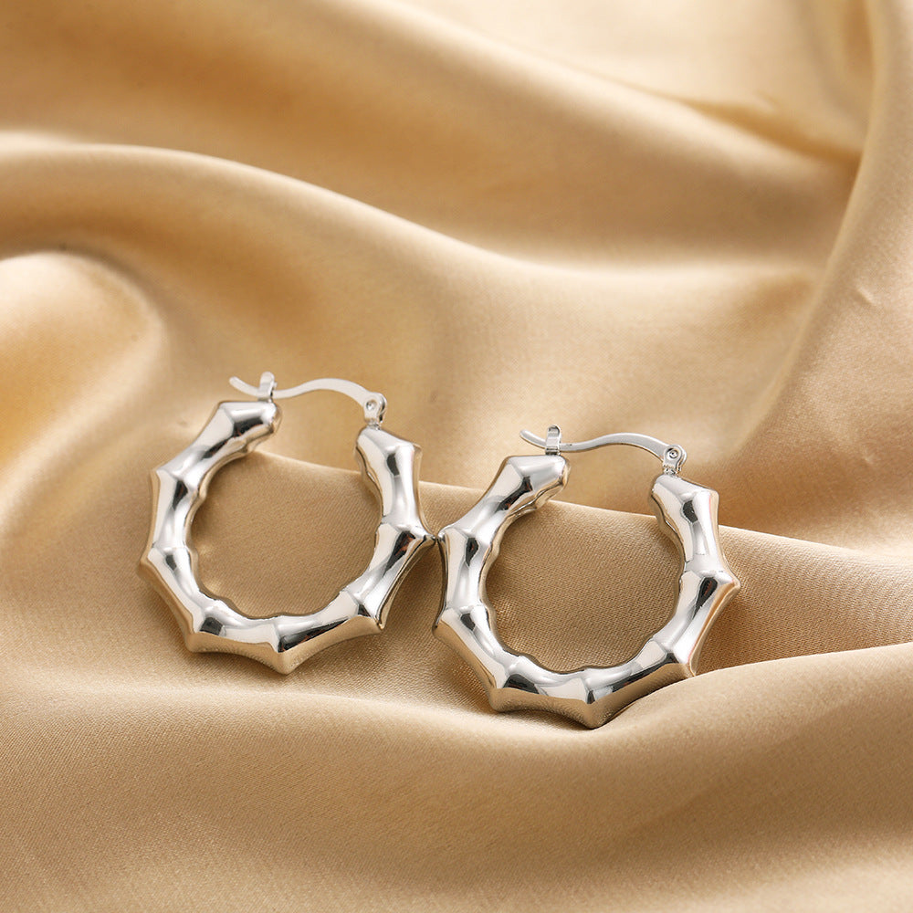 HOLLOW BAMBOO EARRINGS