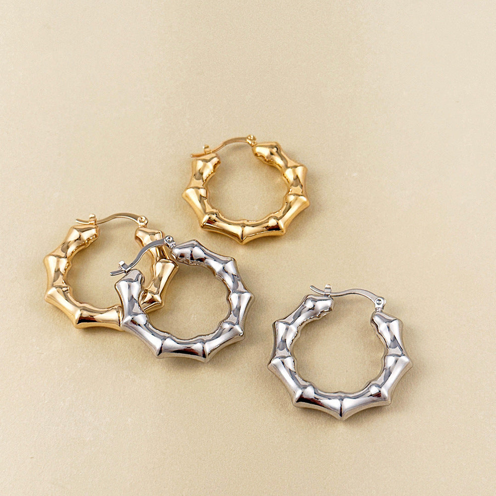 HOLLOW BAMBOO EARRINGS