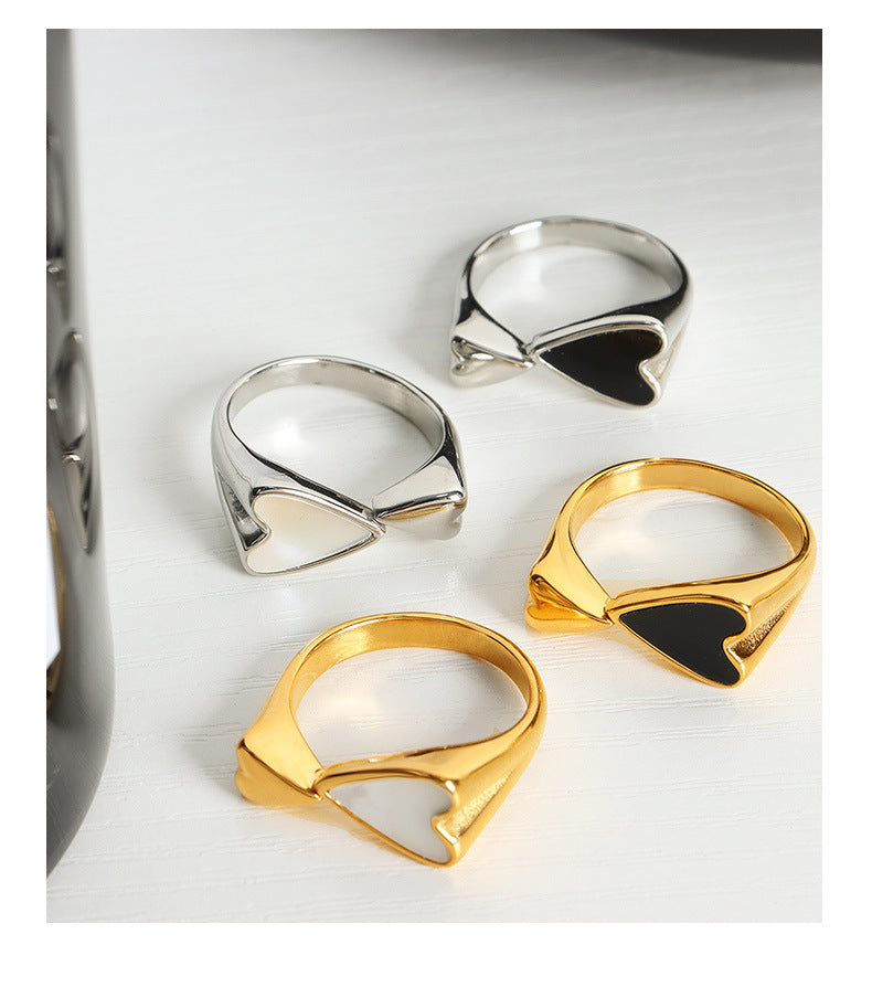 Heart shaped personalized couple ring