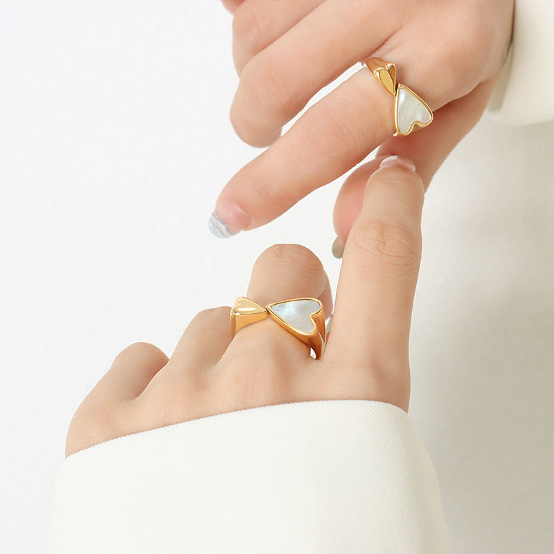 Heart shaped personalized couple ring