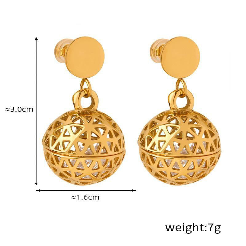 Hollow ball earrings