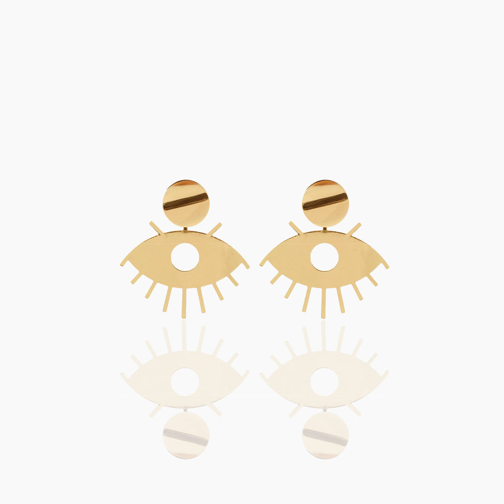 Hollow out eyes retro style earrings