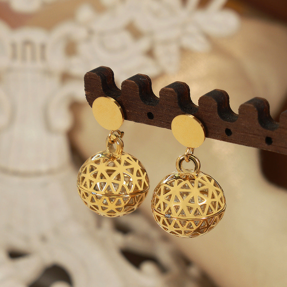 Hollow ball earrings