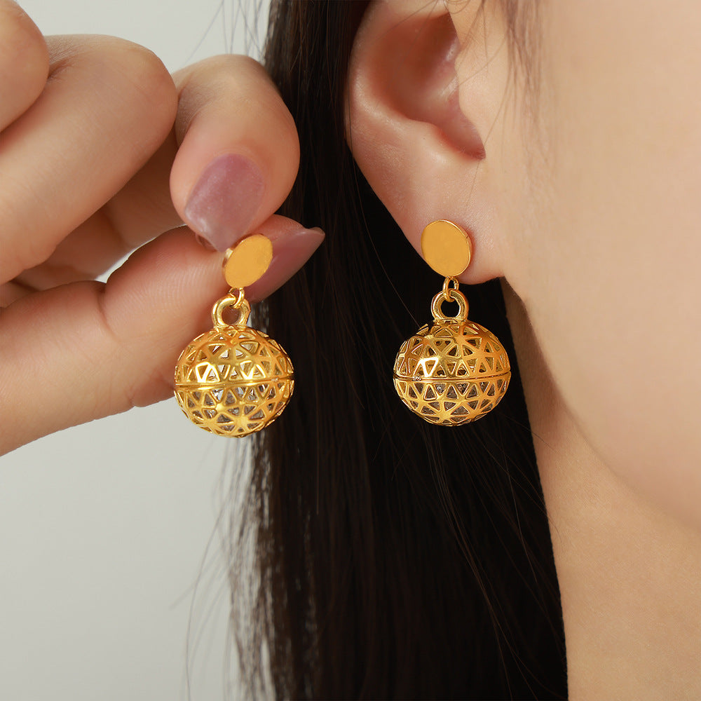 Hollow ball earrings