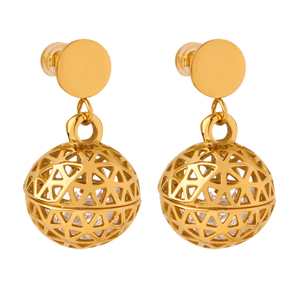 Hollow ball earrings