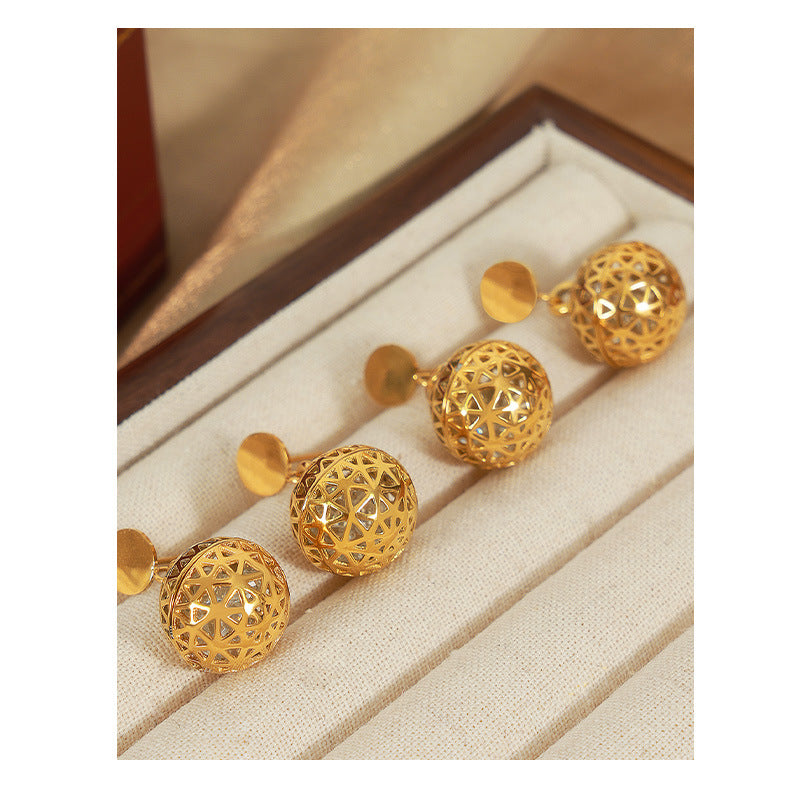Hollow ball earrings