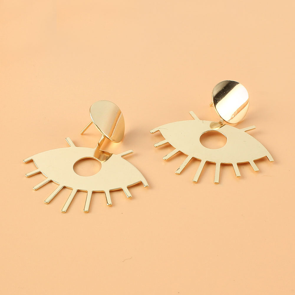 Hollow out eyes retro style earrings