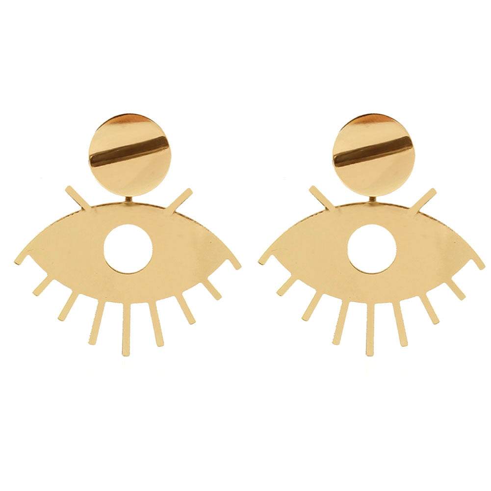 Hollow out eyes retro style earrings