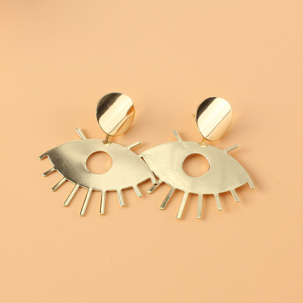 Hollow out eyes retro style earrings