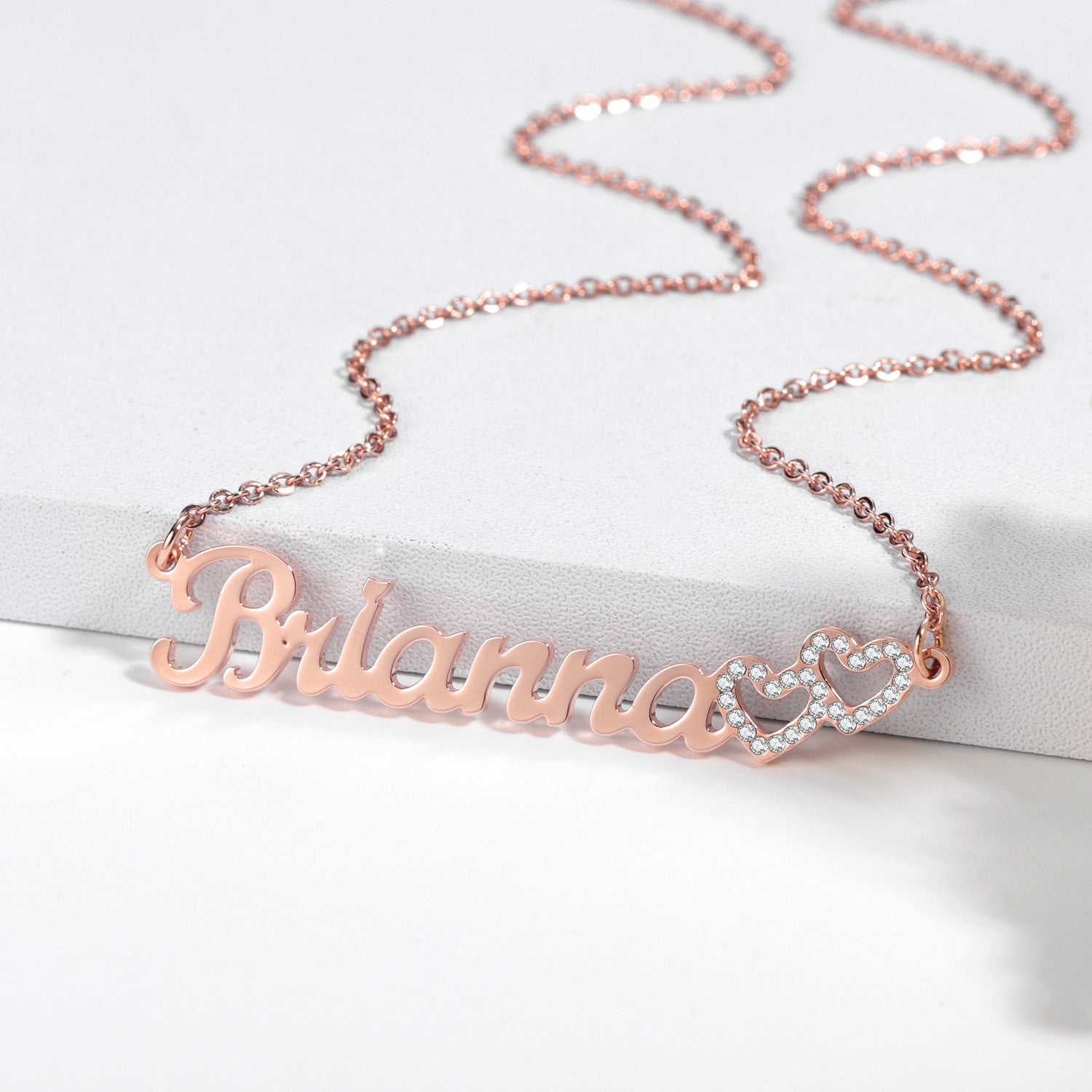 ICED HEARTS NAME NECKLACE