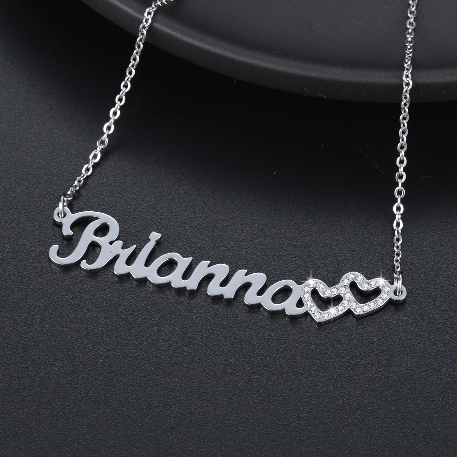 ICED HEARTS NAME NECKLACE