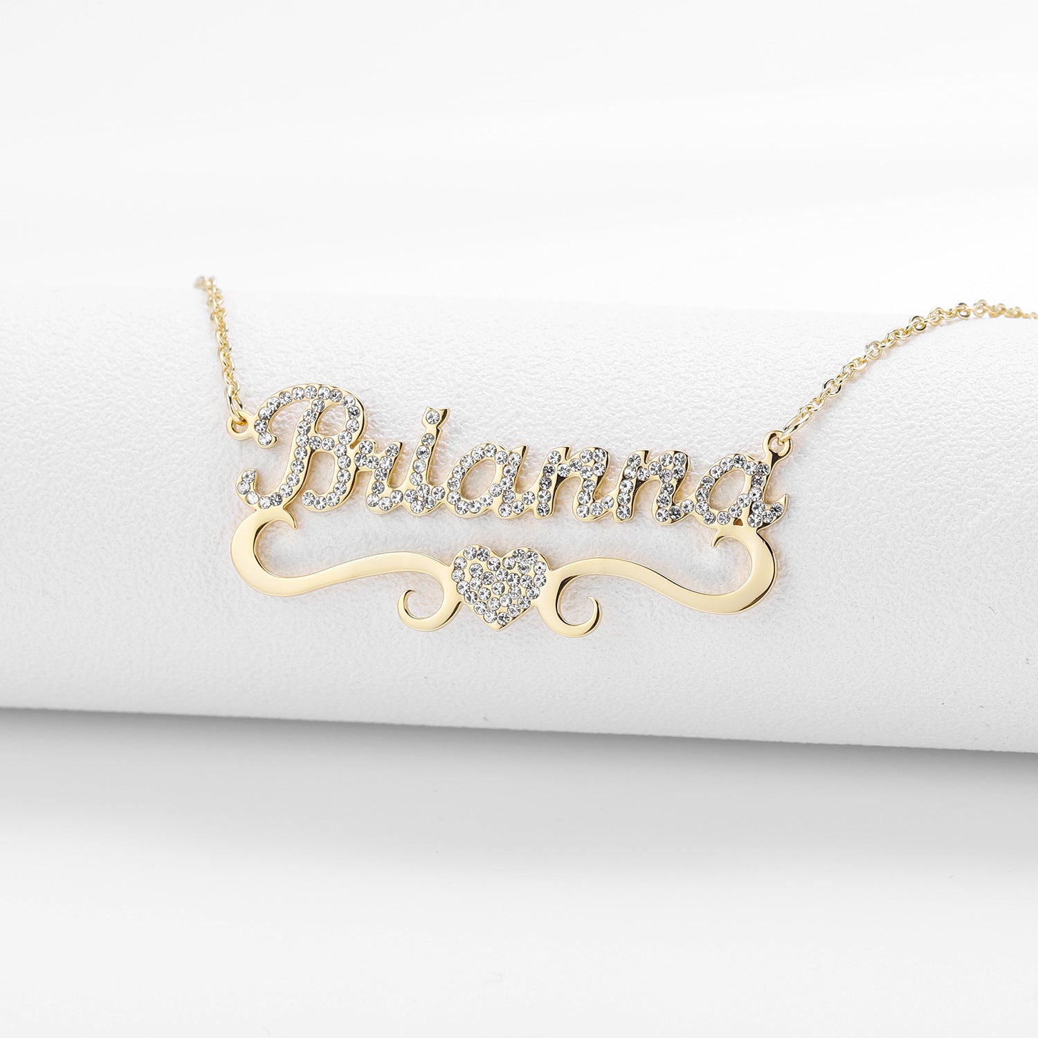 ICED HEART NAME NECKLACE